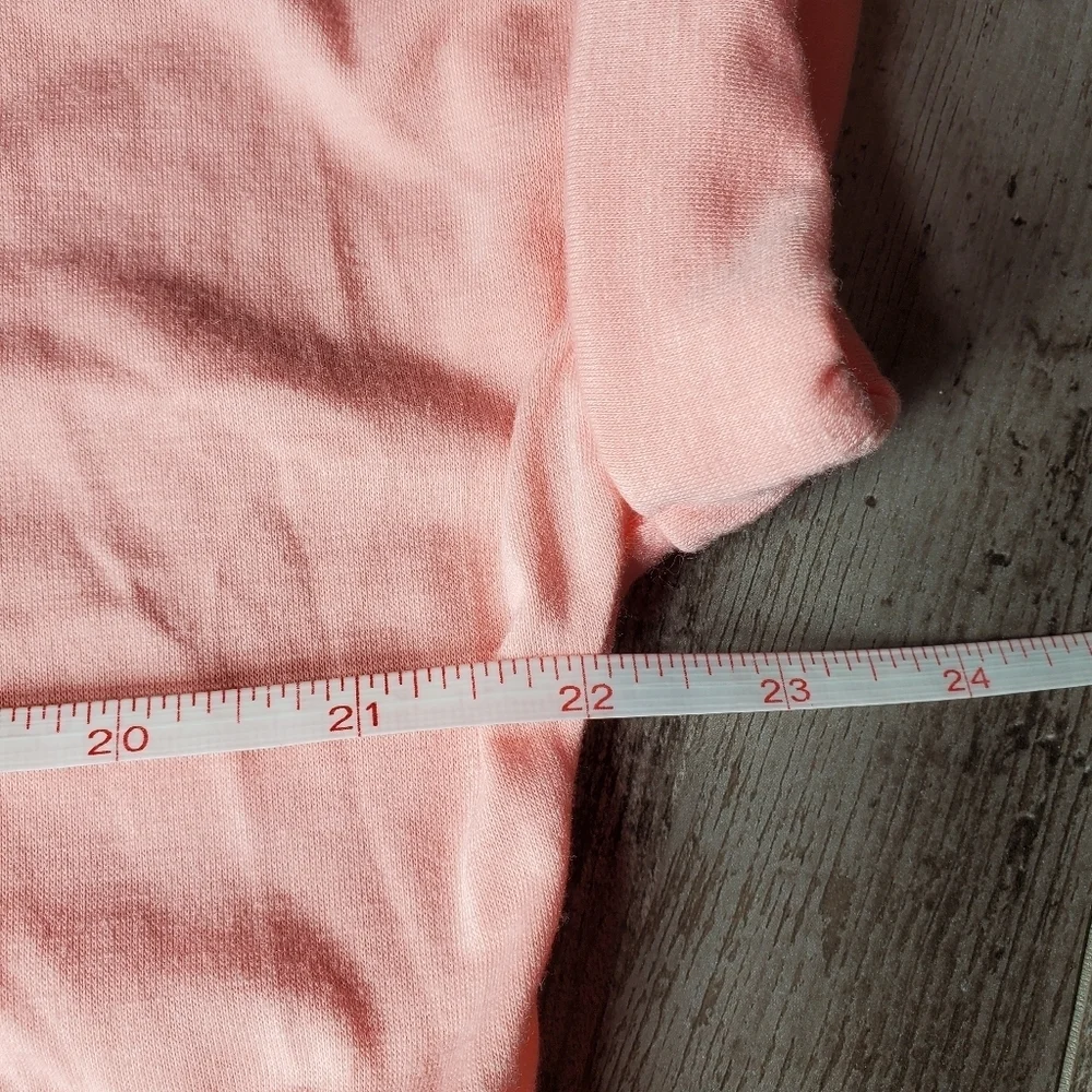 SHEIN Batwing Sleeve Pocket Patched Crop Tee Coral Pink Size Medium NWOT - Picture 7 of 16
